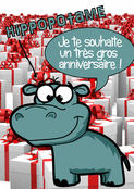 Un hippopotame pour fêter ton anniversaire
